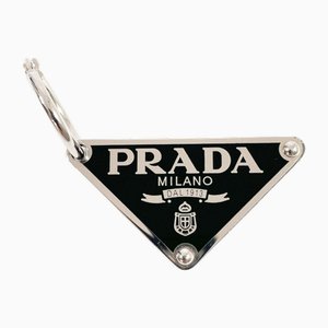 Silberne Dreieckige Logo Ohrringe von Prada, 2 . Set