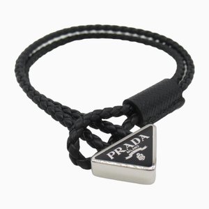 Black Leather Bracelet from Prada