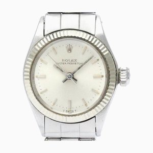 ROLEX Oyster Perpetual 6619 White Gold Steel Automatic Ladies Watch