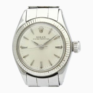 Reloj para mujer Oyster Perpetual de acero en oro blanco de Rolex