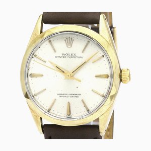 Orologio ROLEX vintage Oyster Perpetual in pelle placcata oro 1025 BF559169