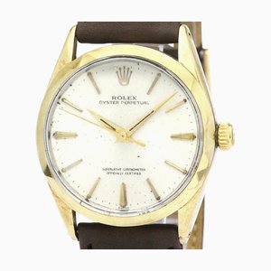 ROLEXVintage Oyster Perpetual Gold Plated Leather Watch 1025 BF559169