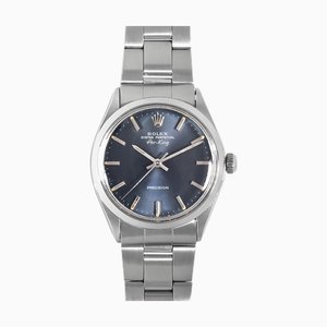 ROLEX Air King 5500 SS 28th series men's automatic watch blue gray dial