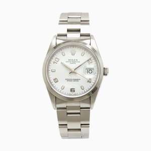 ROLEX Oyster Perpetual Date Weißes Flying Arabic Dial SS Herren-Automatikuhr W Nummer 15200