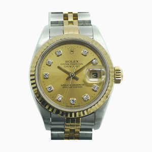 ROLEX Datejust 69173G S orologio automatico seriale 10P diamante quadrante in oro da donna