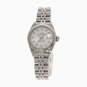 ROLEX 79174G Datejust 10P Reloj de diamantes de acero inoxidable / SS / K18WG para mujer
