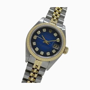 ROLEX Datejust 69173G U Nummer Damenuhr 10P Diamantblau Gradation Automatikaufzug AT Edelstahl SS Gold YG Kombination poliert