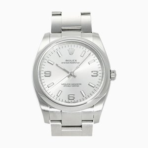 Montre ROLEX Oyster Perpetual 34 114200 Argent 369 Cadran Arabe Homme