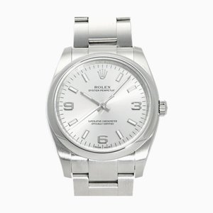 ROLEX Oyster Perpetual 34 114200 argento 369 quadrante arabo orologio da uomo