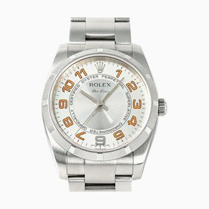 ROLEX Air King Oyster Perpetual Concentric 114210 Silber Arabisches Zifferblatt Herrenuhr