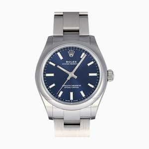 ROLEX Oyster Perpetual 277200 Bright Blue Dial Used Watch Women's