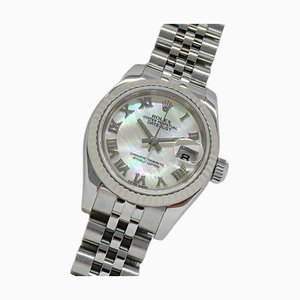 ROLEX Datejust 179174NR D watch dames shell remontage automatique AT acier inoxydable SS or blanc WG argent poli