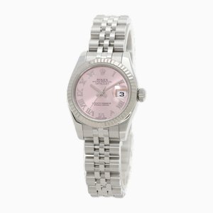 179174 Datejust Pink Roman Watch in Stainless Steel from Rolex
