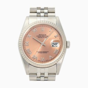 ROLEX Datejust 36 16234 Pink Roman Dial Watch Men's