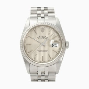 ROLEX Datejust 36 Tapestry 16234 Armbanduhr mit silbernem Bar-Zifferblatt für Herren