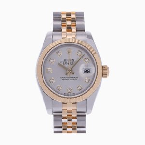 ROLEX Datejust 10P Diamond 179173G Montre Femme YG/SS Automatique Cadran Argent