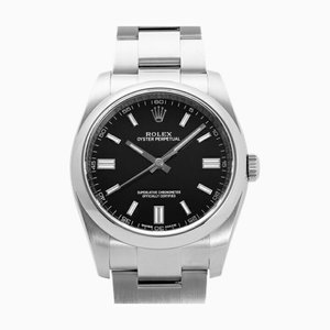 ROLEX Oyster Perpetual 116000 Herrenuhr mit schwarzem Zifferblatt