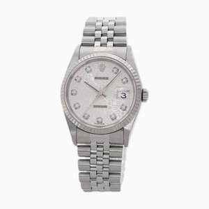 ROLEX 16234G Datejust 10P Diamond Watch Stainless Steel SS K18WG Men's