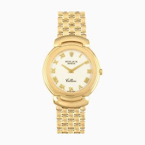 ROLEX Cellini Cellissima 6622/8 E number K18YG reloj de cuarzo para hombre de oro macizo con esfera de marfil