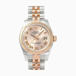 ROLEX Datejust 26 179171 Reloj con esfera rosa / romana para mujer