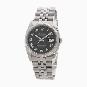 ROLEX 116234 Datejust Black Sunbeam Watch Stainless Steel/SS/K18WG Men's