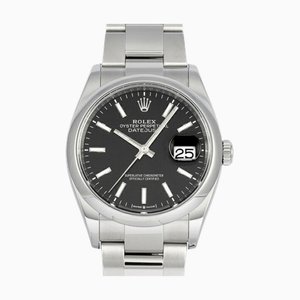 ROLEX Datejust 36 126200 Armbanduhr mit schwarzem Zifferblatt für Herren