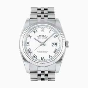 ROLEX Datejust 36 116234 White Roman Dial Watch Men's