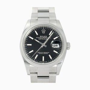 ROLEX Datejust 36 126200 Bright Black Dial Watch Men's