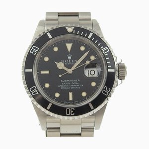 ROLEX Submariner watch X number cal.3135 16610 acier inoxydable remontage automatique cadran noir pour hommes