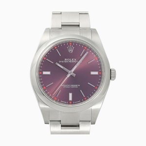 ROLEX Oyster Perpetual 39 114300 Red Grape Dial Watch Herren