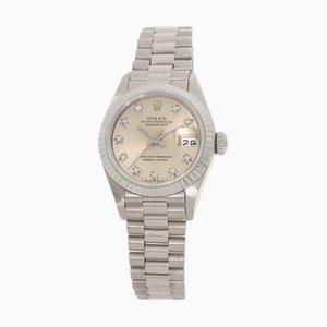 ROLEX 69179G Datejust 10P Diamond Maker Reloj completo K18 Oro blanco K18WG para mujer