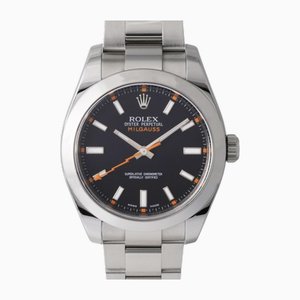Milgauss Uhr mit schwarzem Zifferblatt von Rolex