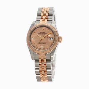 ROLEX 1779171N2BR Datejust 2P Diamond Gold Dust Watch Stainless Steel/SSxK18PG/Everose Ladies