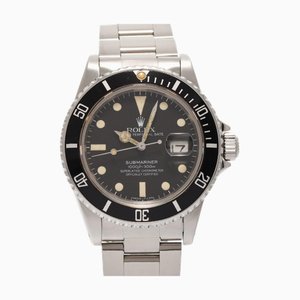 ROLEX Submariner Date Borderless 16800 Men's SS Watch Automatic Winding Black Dial