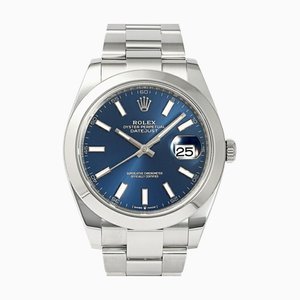 ROLEX Montre Datejust 41 126300 Bleu Vif/Cadran Bar Homme