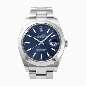 ROLEX Datejust 41 126300 Bright Blue/Bar Dial Watch Men's