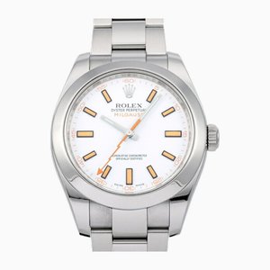 Milgauss Uhr mit weißem Zifferblatt von Rolex