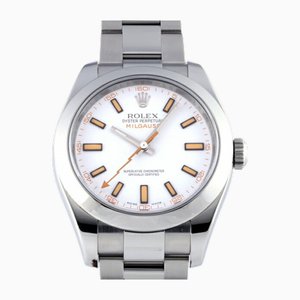 Uhr mit weißem Zifferblatt von Rolex