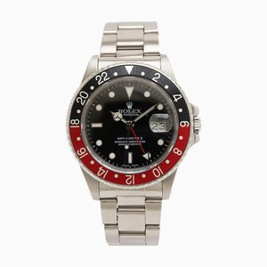 ROLEX GMT Master 2 Rote und schwarze Lünette Zifferblatt Datum SS Herren-Automatikuhr Nr. 89 16760