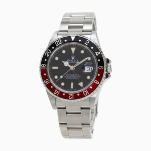 ROLEX 16710 GMT Master 2 Tritium Red Black Bezel Watch Stainless Steel SS Men's