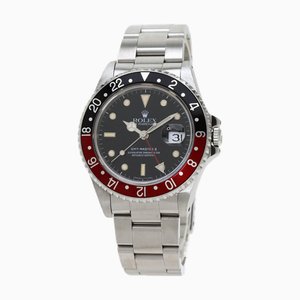 ROLEX 16710 GMT Master 2 Tritium Rot Schwarz Lünette Uhr Edelstahl SS Herren