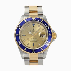 ROLEX Submariner Date 16613SG Champagne Dial Watch Men's