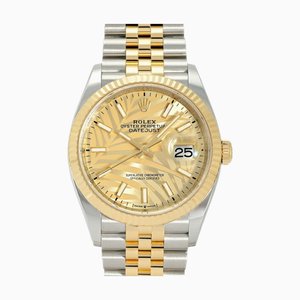 ROLEX Datejust Palm Motif 126233 Golden/Bar Dial Watch Men's