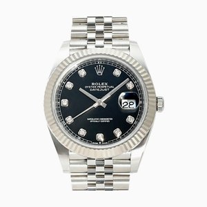 ROLEX Datejust 41 126334G Armbanduhr mit schwarzem Zifferblatt für Herren