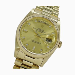 ROLEX Day-Date 18238A L watch men's 2P bucket 8P diamond automatic winding AT 750YG 18K solid gold polished