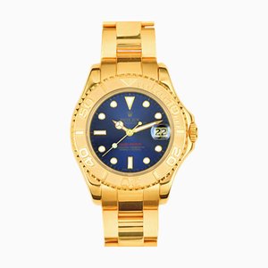 ROLEX Yacht Master 68628 W Nr. K18YG Massivgold Jungenuhr mit Automatikaufzug Blaues Zifferblatt