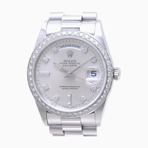 ROLEX Day Date 18346A Bezel Diamond 8P 2P Bucket Pt950 Platinum Men's 39305