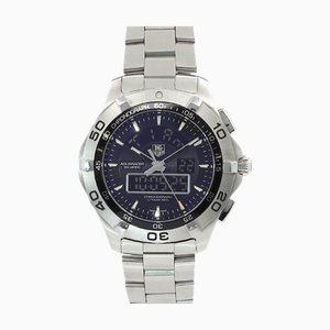 TAG HEUER Aquaracer CAF1010 Chronotimer Men's Watch Date Black Dial Stainless Steel Quartz Ana-Digi Aqua racer