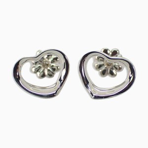 Boucles d'Oreilles Tiffany 925 Coeur Ouvert, Set de 2