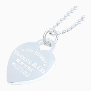 Collana con etichetta a forma di cuore in argento di Tiffany & Co.